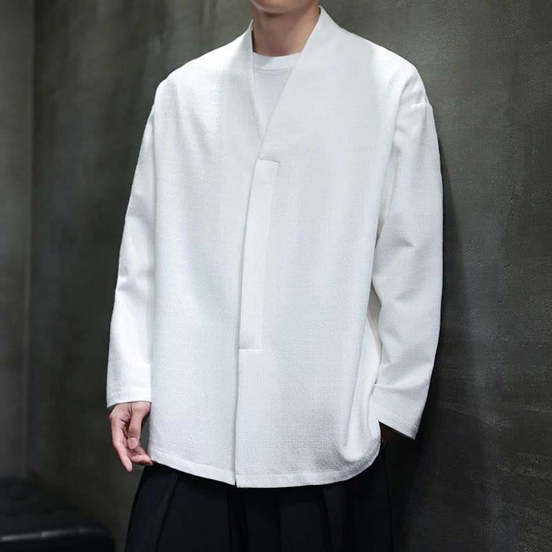 Kurtka męska z długim rękawem w jednolitym kolorze z motywem Buddha Stones na wiosnę i jesień - image 16