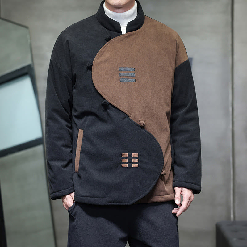 Kurtka męska z długim rękawem i kieszeniami, sztruksowa, z motywem Buddha Stones , zimowa, Yin Yang Tai Chi - Dębnik - US/UK/AU46， EU56 (5XL) - image 0