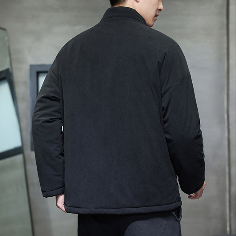 Kurtka męska z długim rękawem i kieszeniami, sztruksowa, z motywem Buddha Stones , zimowa, Yin Yang Tai Chi - image 3