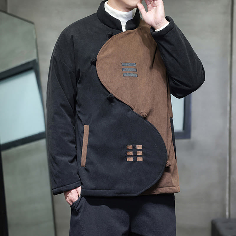 Kurtka męska z długim rękawem i kieszeniami, sztruksowa, z motywem Buddha Stones , zimowa, Yin Yang Tai Chi - image 7