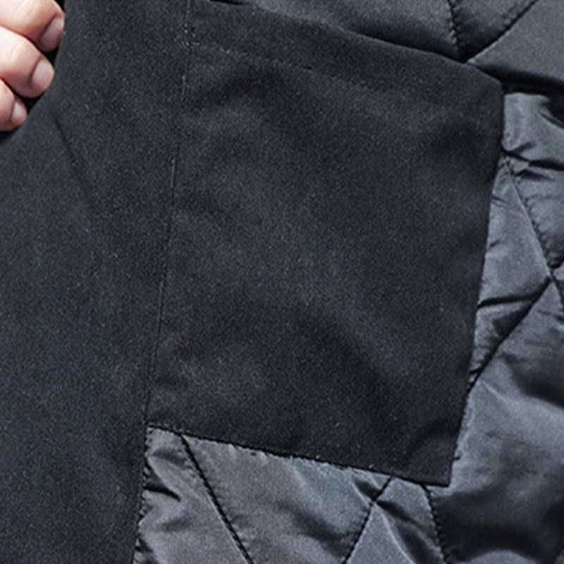 Kurtka męska z długim rękawem i kieszeniami, sztruksowa, z motywem Buddha Stones , zimowa, Yin Yang Tai Chi - image 9