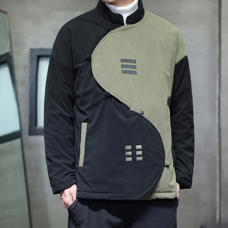 Kurtka męska z długim rękawem i kieszeniami, sztruksowa, z motywem Buddha Stones , zimowa, Yin Yang Tai Chi - image 13