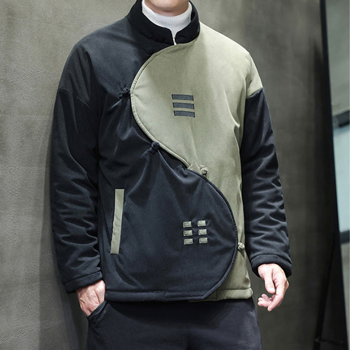 Kurtka męska z długim rękawem i kieszeniami, sztruksowa, z motywem Buddha Stones , zimowa, Yin Yang Tai Chi - image 12