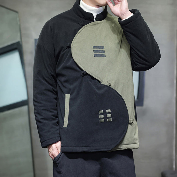 Kurtka męska z długim rękawem i kieszeniami, sztruksowa, z motywem Buddha Stones , zimowa, Yin Yang Tai Chi - image 16