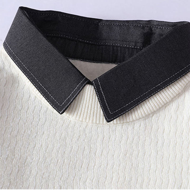 Ciepły męski sweter z długim rękawem z dzianiny z długimi rękawami i kołnierzykiem z motywem Buddha Stones - image 4