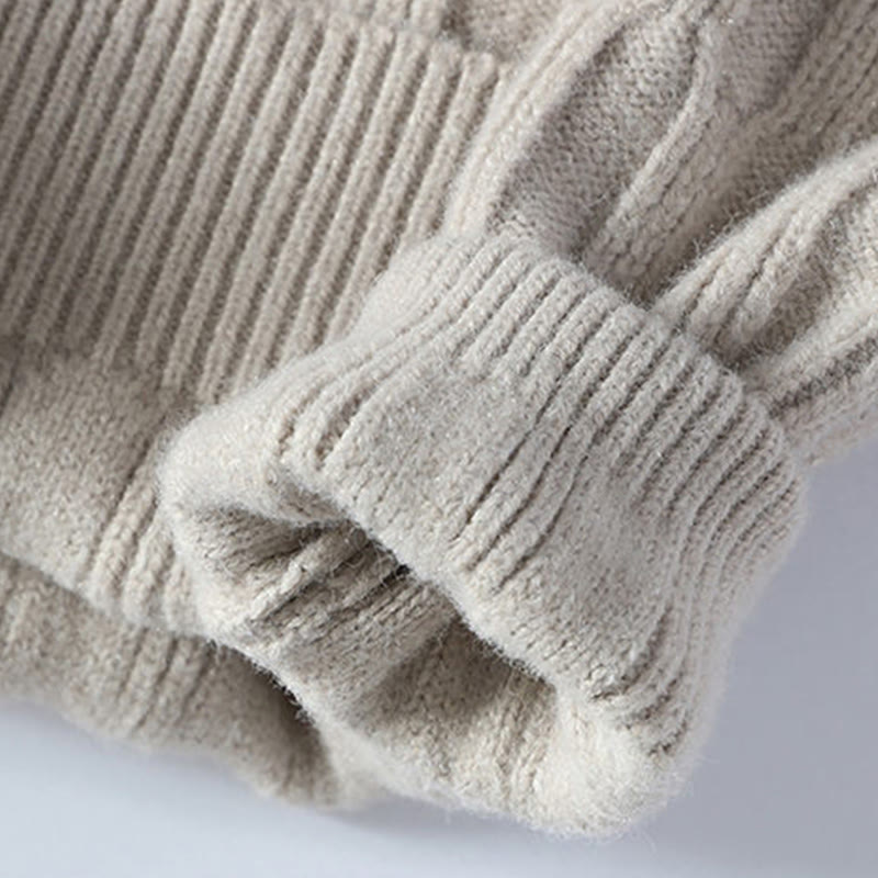 Zimowy, czarny sweter męski z długim rękawem i stójką w kolorze czarnym z motywem Buddha Stones - image 4