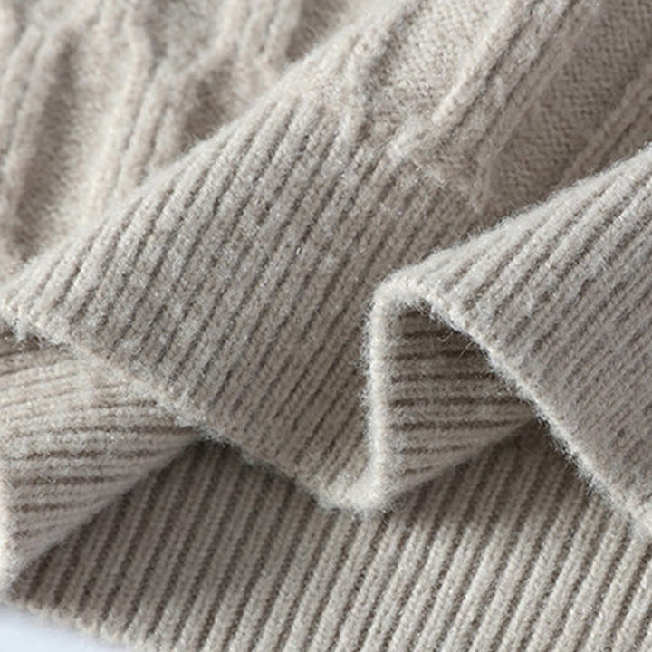 Zimowy, czarny sweter męski z długim rękawem i stójką w kolorze czarnym z motywem Buddha Stones - image 7