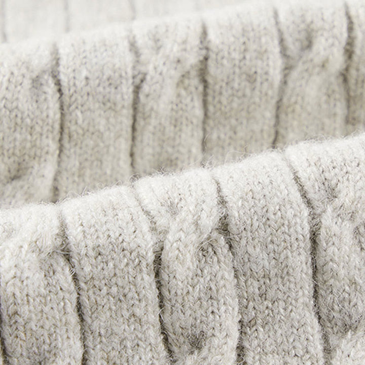 Zimowy sweter męski z długim rękawem i okrągłym dekoltem w kształcie Buddha Stones U z trzema guzikami i skręconym wzorem - image 10