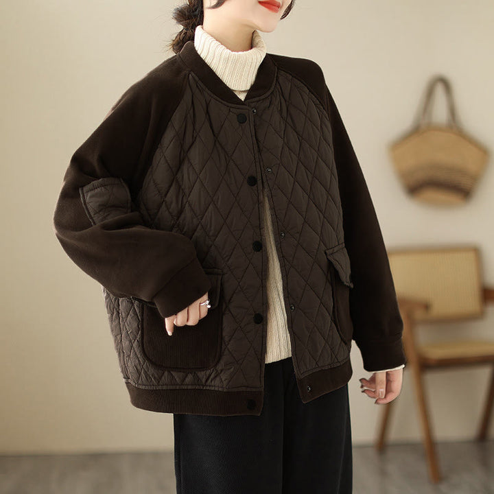 Damska kurtka z długim rękawem i kieszeniami, z wzorem diamentowym „Buddha Stones” - image 3