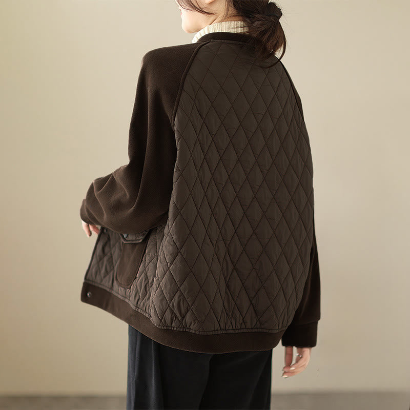 Damska kurtka z długim rękawem i kieszeniami, z wzorem diamentowym „Buddha Stones” - image 5