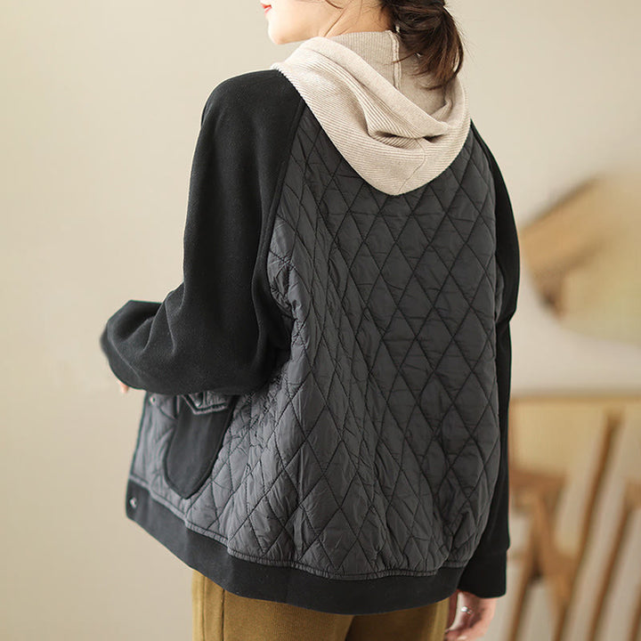 Damska kurtka z długim rękawem i kieszeniami, z wzorem diamentowym „Buddha Stones” - image 15