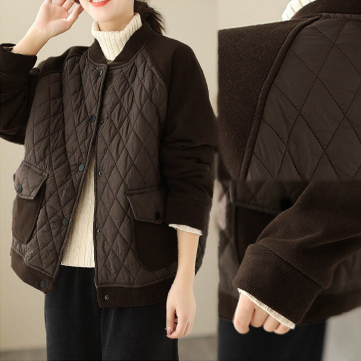 Damska kurtka z długim rękawem i kieszeniami, z wzorem diamentowym „Buddha Stones” - image 10