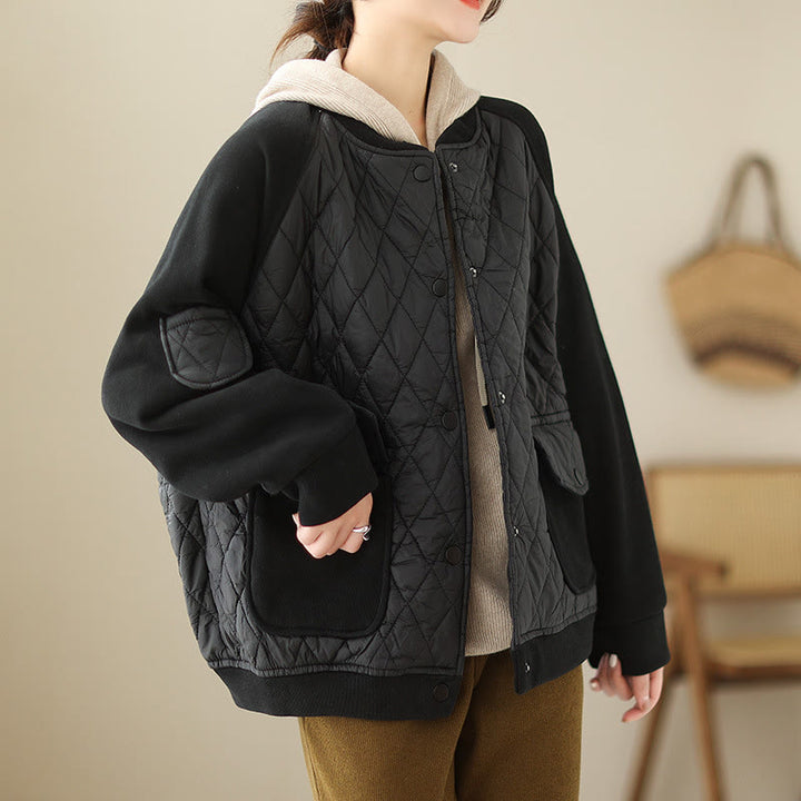 Damska kurtka z długim rękawem i kieszeniami, z wzorem diamentowym „Buddha Stones” - image 14