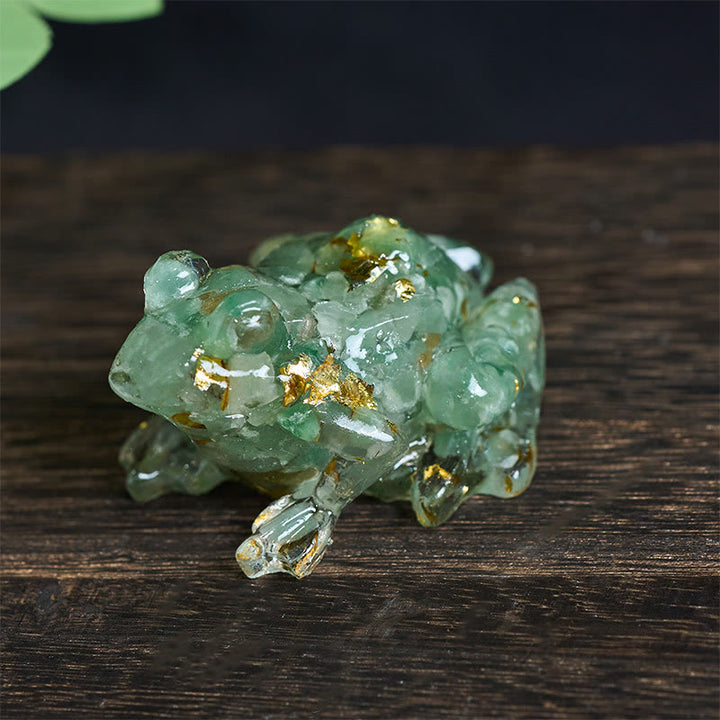 Kryształowe Buddha Stones z żywicy kroplowej, mała żaba, dekoracja namiętności - Zielony awenturyn (65*55*38mm) - image 11