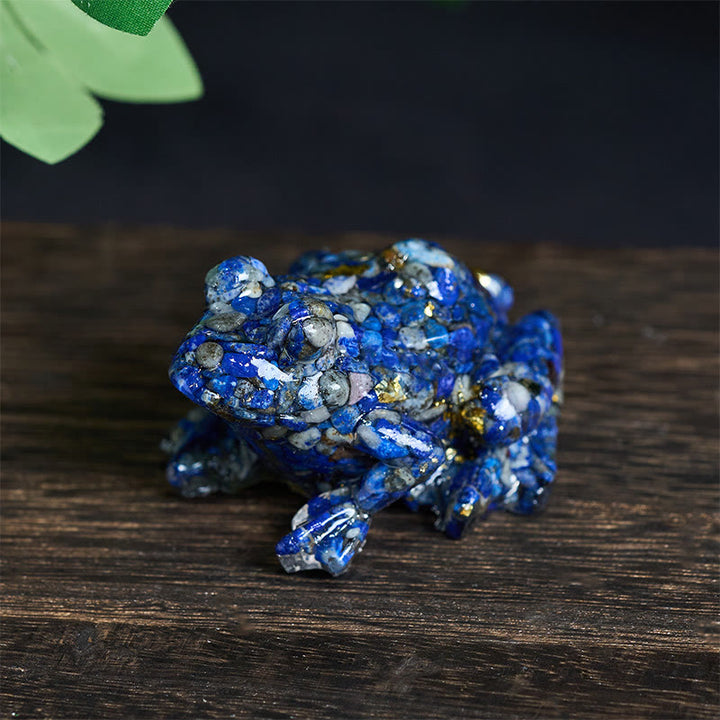 Kryształowe Buddha Stones z żywicy kroplowej, mała żaba, dekoracja namiętności - Lazuryt (65*55*38mm) - image 14