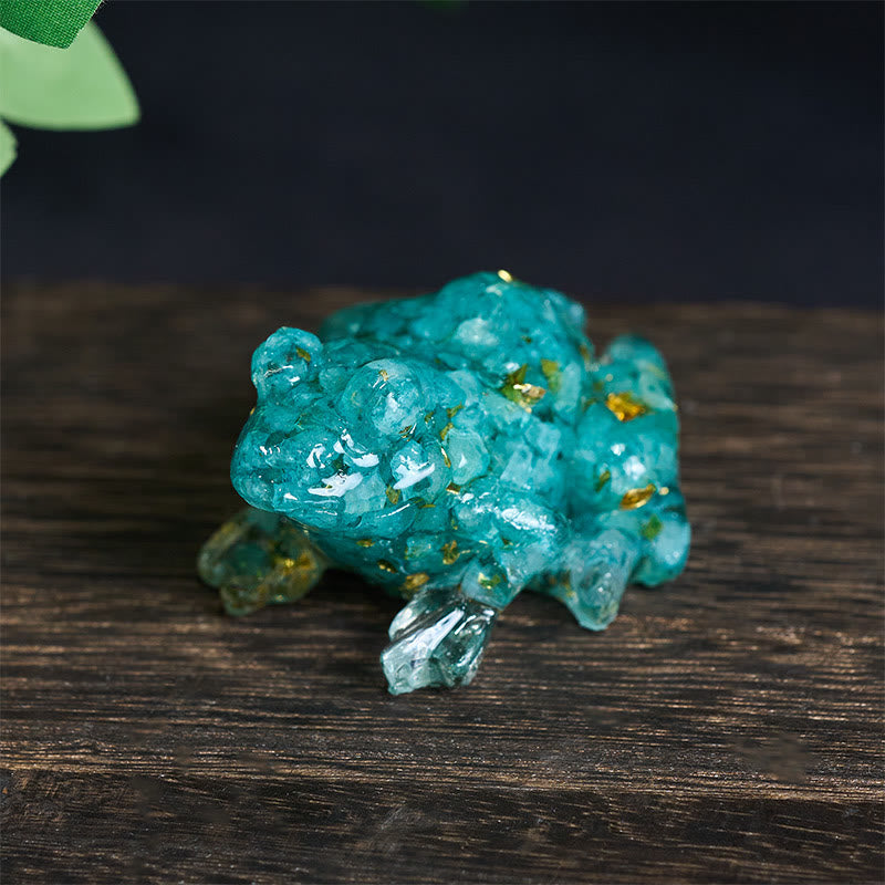 Kryształowe Buddha Stones z żywicy kroplowej, mała żaba, dekoracja namiętności - Akwamaryn (65*55*38mm) - image 31