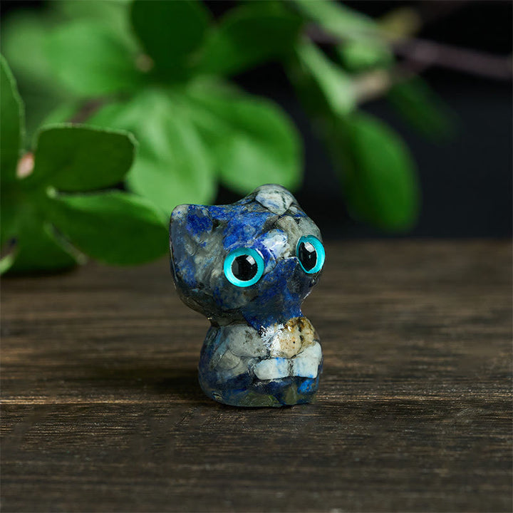 Kryształowe Buddha Stones z żywicy kroplowej, mały kot, dekoracja oczyszczająca - image 4