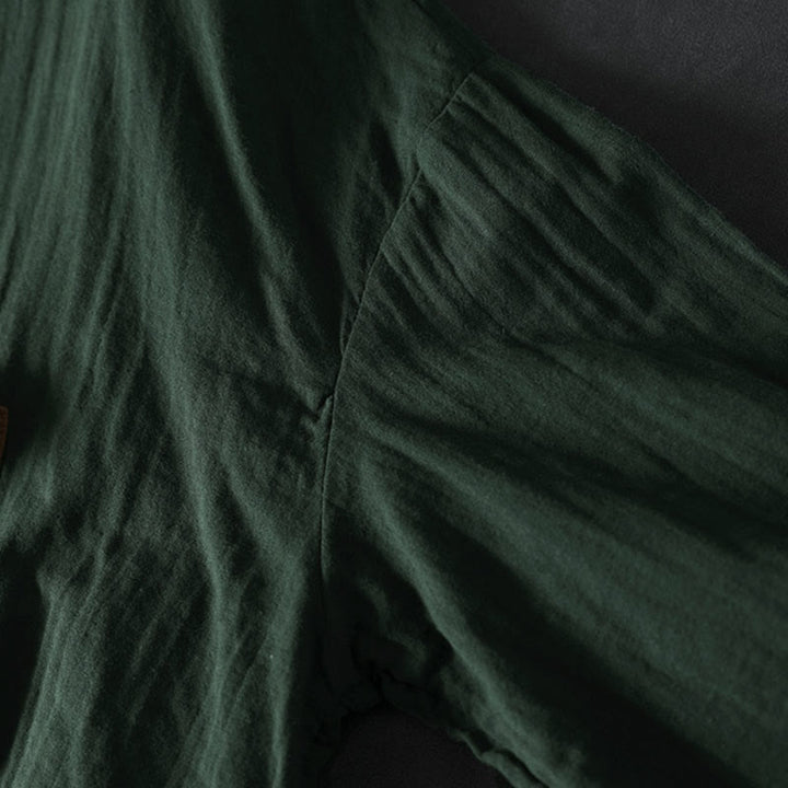 Koszula damska bawełniana z długim rękawem i kontrastowymi kieszeniami w kontrastowych kolorach z Buddha Stones - image 7