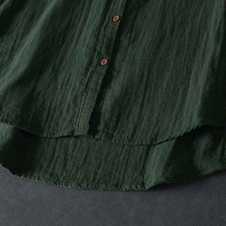 Koszula damska bawełniana z długim rękawem i kontrastowymi kieszeniami w kontrastowych kolorach z Buddha Stones - image 9