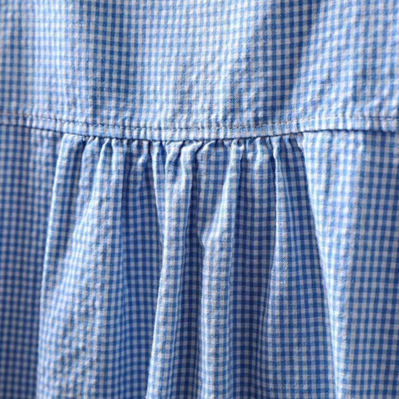 Koszula damska bawełniana z długim rękawem i guzikami w kratkę "Buddha Stones Spring" - image 5