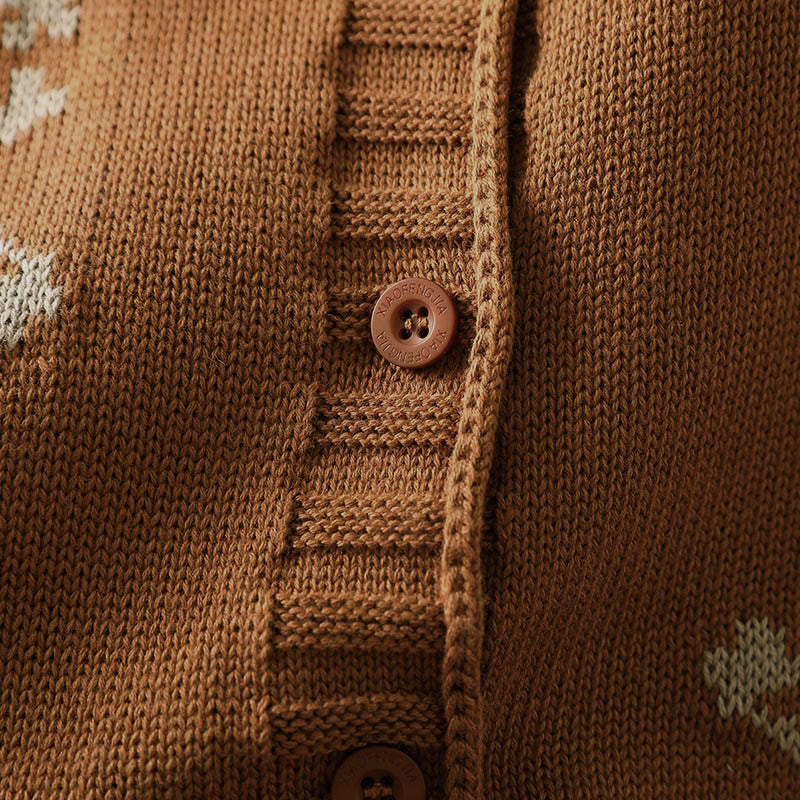 Kardigan damski z dzianiny z długim rękawem typu nietoperz, z kwiatowymi guzikami w kształcie Buddha Stones - image 8