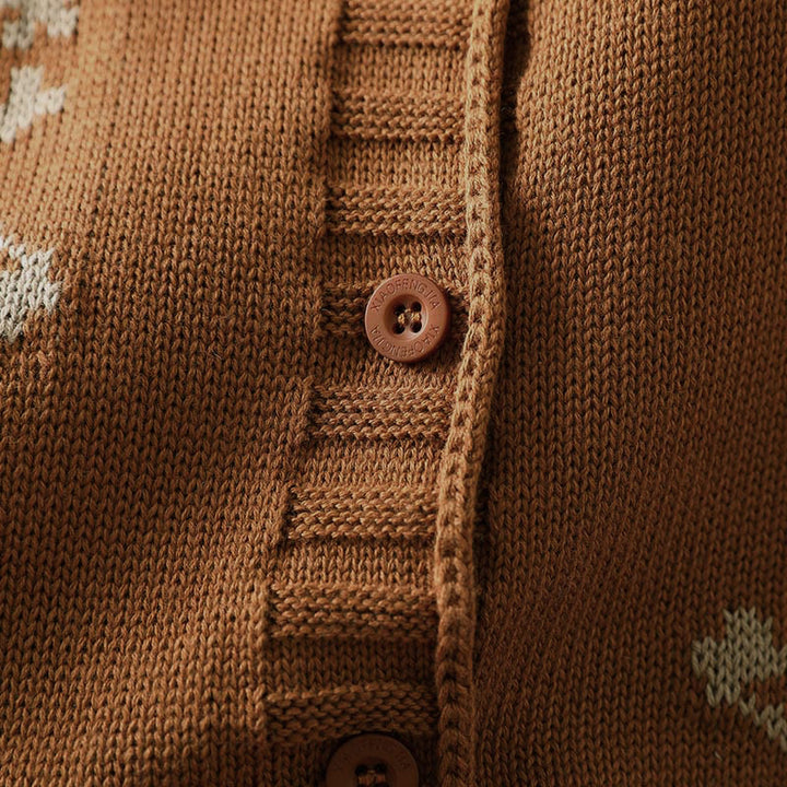 Kardigan damski z dzianiny z długim rękawem typu nietoperz, z kwiatowymi guzikami w kształcie Buddha Stones - image 8