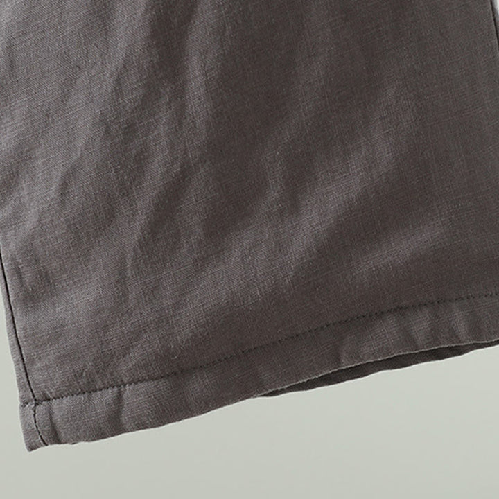 Damskie spodnie z szerokimi nogawkami i kieszeniami, kontrastowe, bawełniane i lniane, z motywem Buddha Stones - image 22