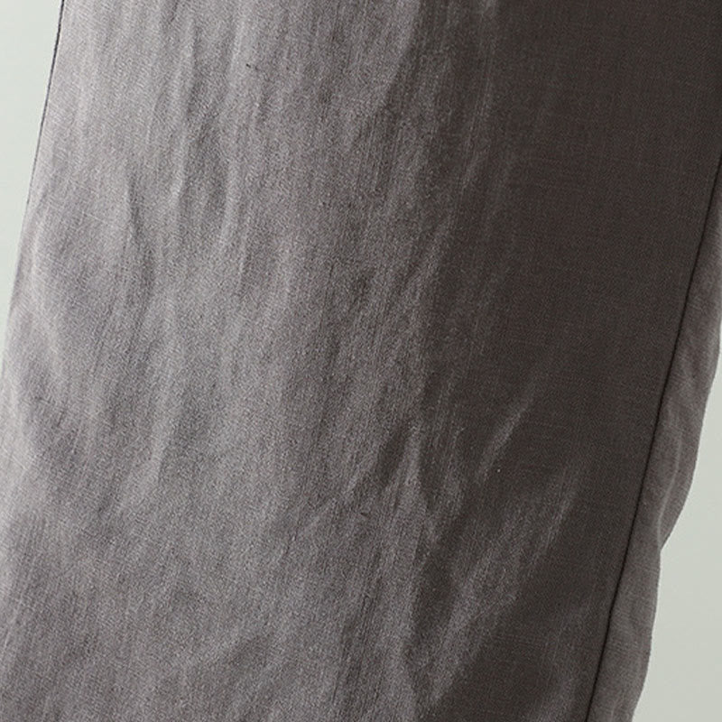 Damskie spodnie z szerokimi nogawkami i kieszeniami, kontrastowe, bawełniane i lniane, z motywem Buddha Stones - image 20