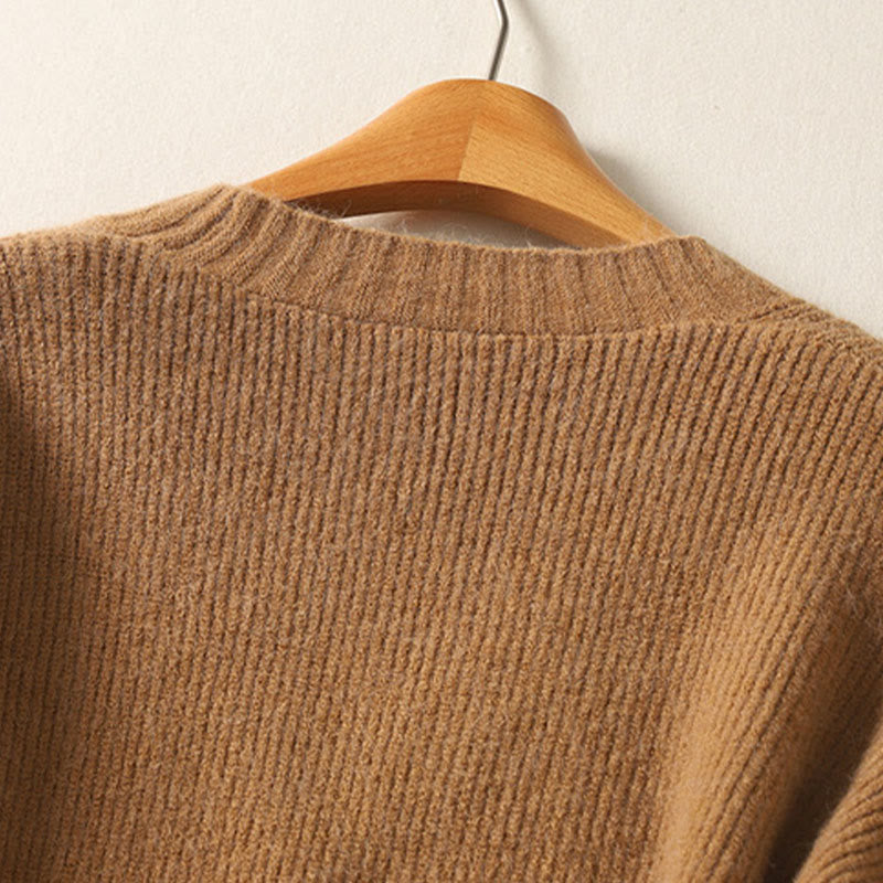 Kardigan z dzianiny damskiej z długim rękawem i dekoltem w serek z motywem Buddha Stones, z bawełny i guzikami - image 6