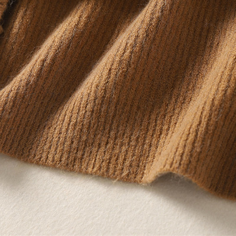 Kardigan z dzianiny damskiej z długim rękawem i dekoltem w serek z motywem Buddha Stones, z bawełny i guzikami - image 11