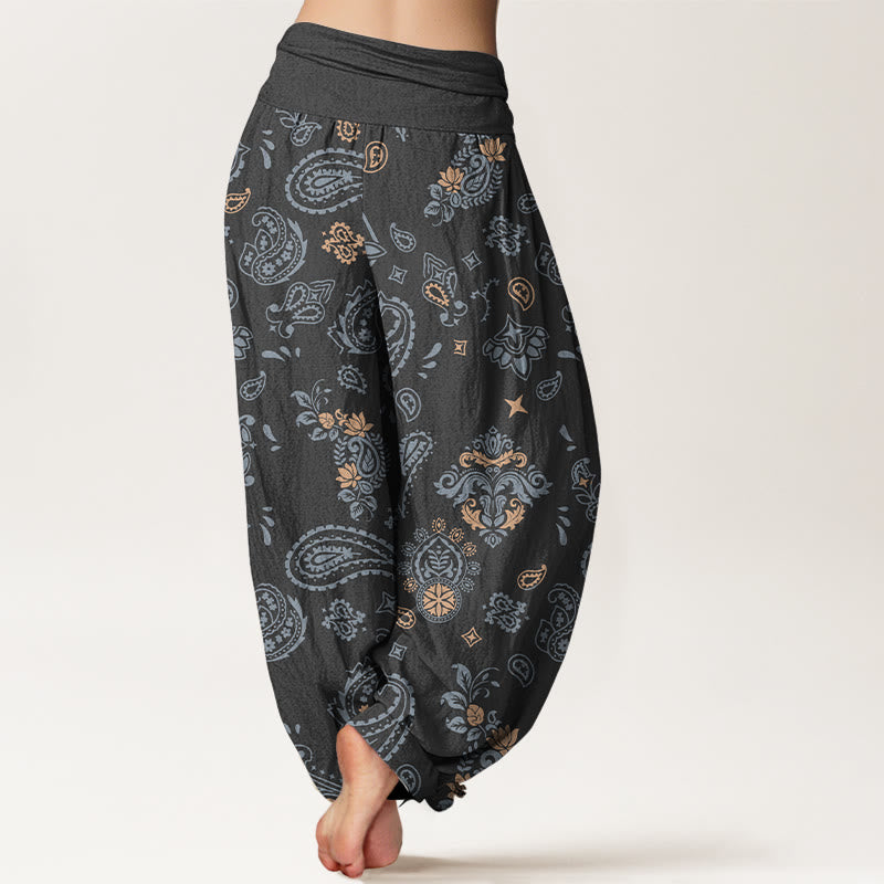 Spodnie Buddha Stones z bawełny w stylu vintage z motywem paisley i elastyczną talią - image 6