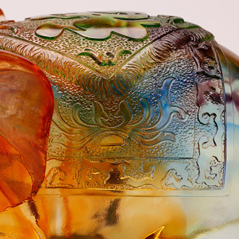Buddha Stones ręcznie robione Liuli Kryształ Słonia Dzieło sztuki Mądrość Bogactwo Dekoracja domu - image 2