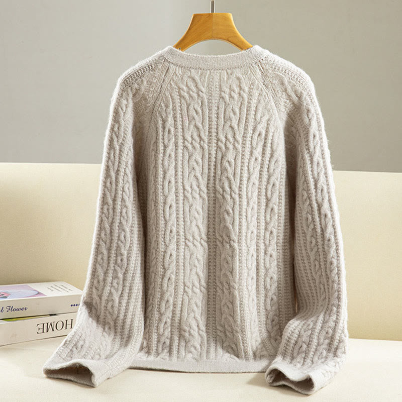 Kardigan z dzianiny z długim rękawem i bawełny z motywem Buddha Stones , zimowy, z przekręconymi guzikami - image 32