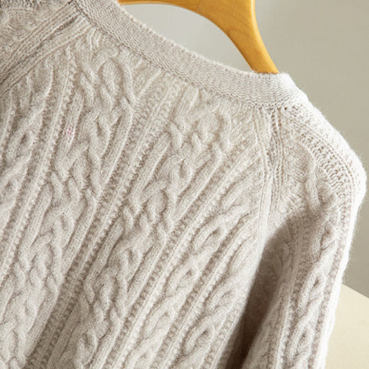 Kardigan z dzianiny z długim rękawem i bawełny z motywem Buddha Stones , zimowy, z przekręconymi guzikami - image 36