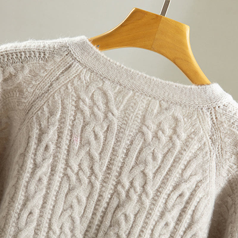 Kardigan z dzianiny z długim rękawem i bawełny z motywem Buddha Stones , zimowy, z przekręconymi guzikami - image 35