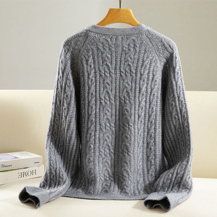 Kardigan z dzianiny z długim rękawem i bawełny z motywem Buddha Stones , zimowy, z przekręconymi guzikami - image 17