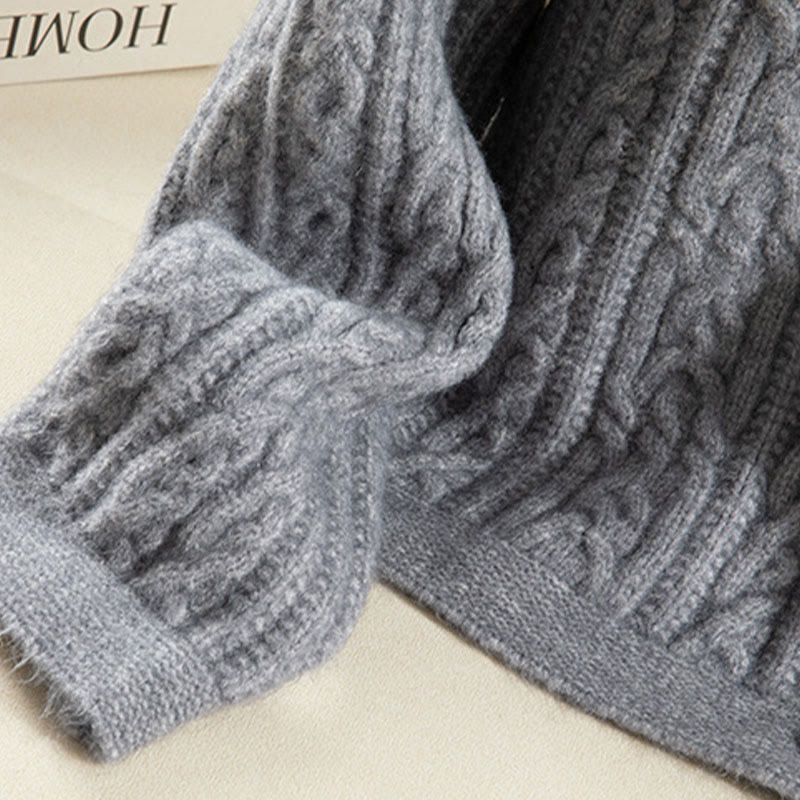 Kardigan z dzianiny z długim rękawem i bawełny z motywem Buddha Stones , zimowy, z przekręconymi guzikami - image 22