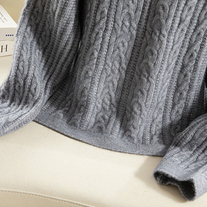 Kardigan z dzianiny z długim rękawem i bawełny z motywem Buddha Stones , zimowy, z przekręconymi guzikami - image 25