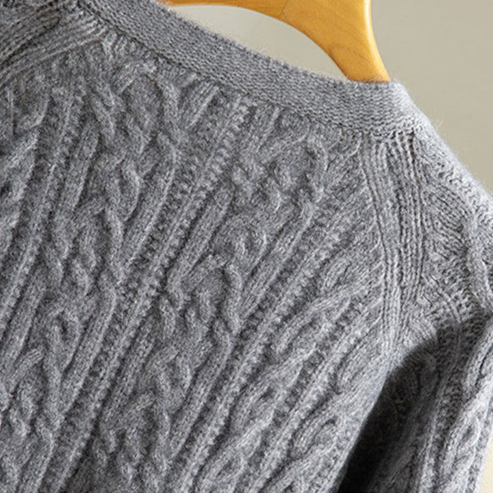 Kardigan z dzianiny z długim rękawem i bawełny z motywem Buddha Stones , zimowy, z przekręconymi guzikami - image 21