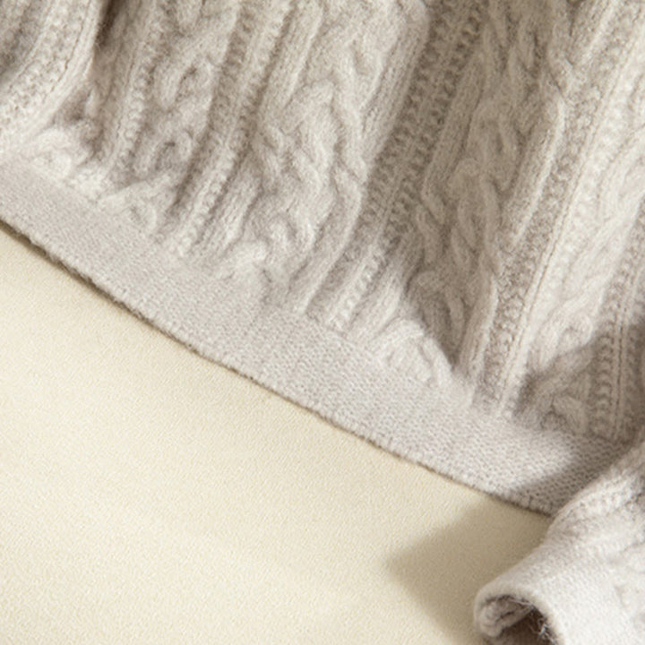 Kardigan z dzianiny z długim rękawem i bawełny z motywem Buddha Stones , zimowy, z przekręconymi guzikami - image 40