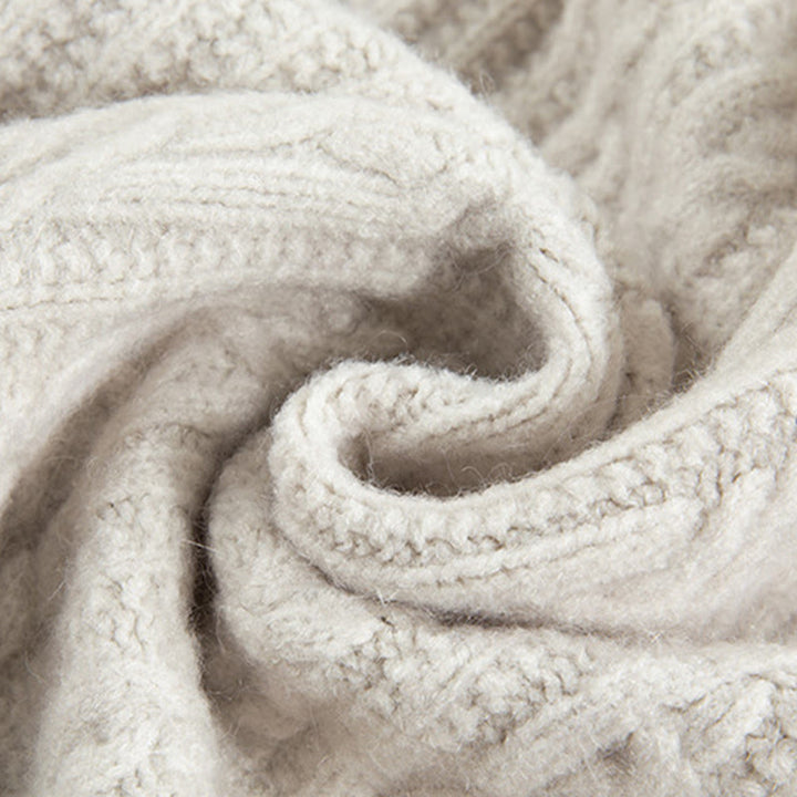 Kardigan z dzianiny z długim rękawem i bawełny z motywem Buddha Stones , zimowy, z przekręconymi guzikami - image 45