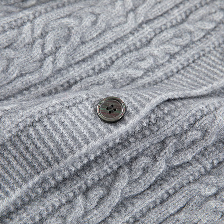 Kardigan z dzianiny z długim rękawem i bawełny z motywem Buddha Stones , zimowy, z przekręconymi guzikami - image 28