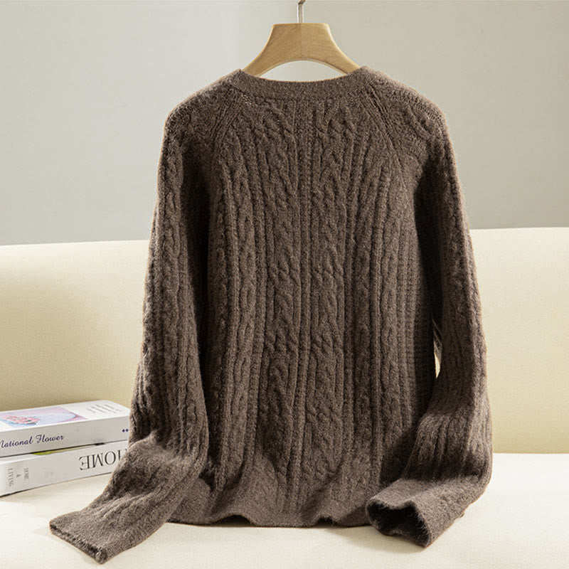 Kardigan z dzianiny z długim rękawem i bawełny z motywem Buddha Stones , zimowy, z przekręconymi guzikami - image 1