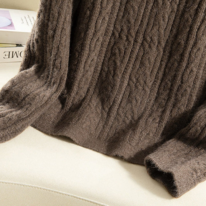 Kardigan z dzianiny z długim rękawem i bawełny z motywem Buddha Stones , zimowy, z przekręconymi guzikami - image 7