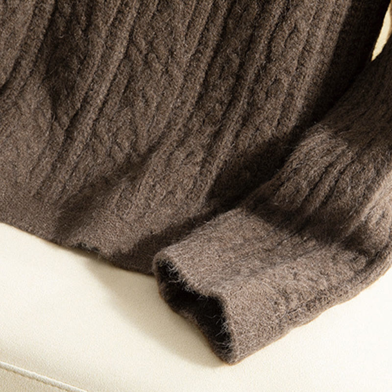 Kardigan z dzianiny z długim rękawem i bawełny z motywem Buddha Stones , zimowy, z przekręconymi guzikami - image 10