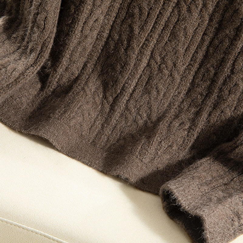 Kardigan z dzianiny z długim rękawem i bawełny z motywem Buddha Stones , zimowy, z przekręconymi guzikami - image 13