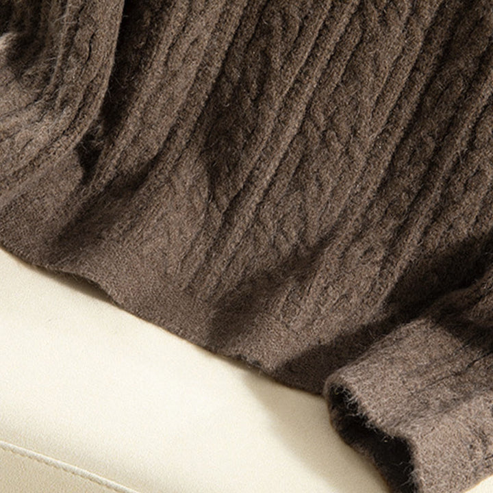 Kardigan z dzianiny z długim rękawem i bawełny z motywem Buddha Stones , zimowy, z przekręconymi guzikami - image 13