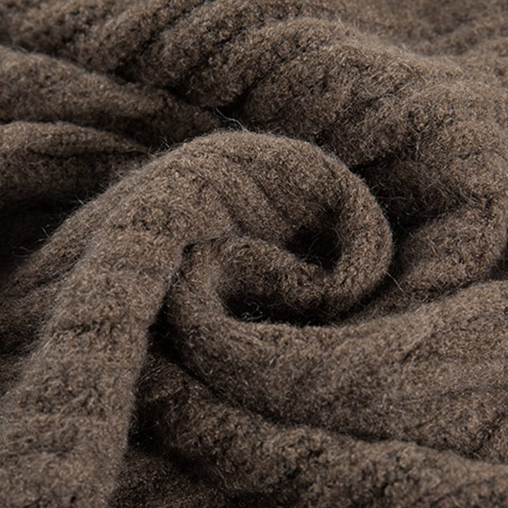 Kardigan z dzianiny z długim rękawem i bawełny z motywem Buddha Stones , zimowy, z przekręconymi guzikami - image 14