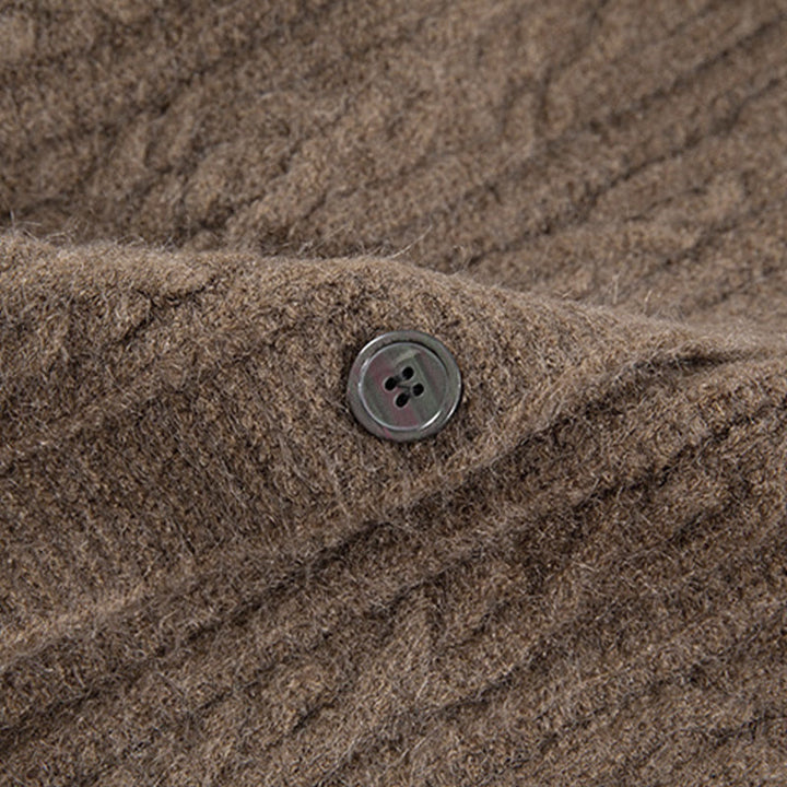 Kardigan z dzianiny z długim rękawem i bawełny z motywem Buddha Stones , zimowy, z przekręconymi guzikami - image 11