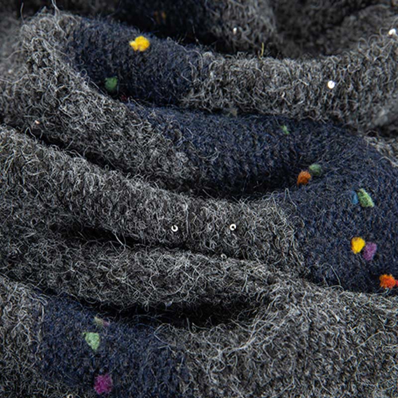 Sweter damski bawełniany z okrągłym dekoltem i długim rękawem w paski z motywem Buddha Stones - image 33